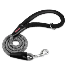 Black Heavy Duty Dog Leash 200kg Pull Control Large Breed Reflective Nylon Le...