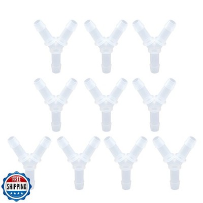 COBETTER PK of 50 PP Equal Barbed Y-Fitting 1/8''-1/8''-1/4''HB 3-Way Joint Phar