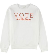 Treasure  Bond Womens Vote For The Future Sweatshirt, ivory, XS