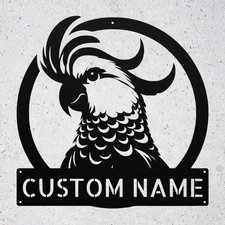 Custom Cockatoo Sulfur Bird Metal Sign Personalized Wall Art Home Decor Gift