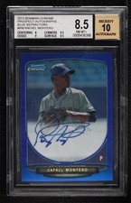 2013 Bowman Chrome Prospects Blue Refractor /150 Rafael Montero BGS 8.5 Auto s7f