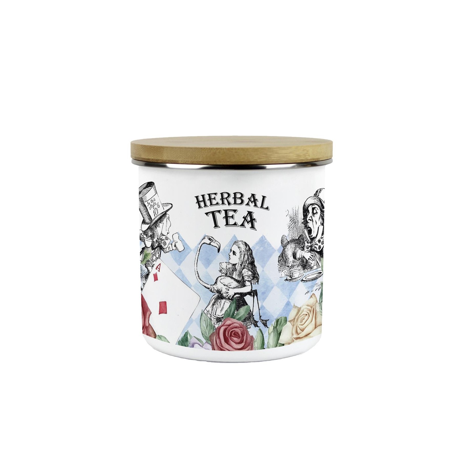 Alice's Adventures in Wonderland Herbal Tea Canister - 600ml Kitchen Jar Gift