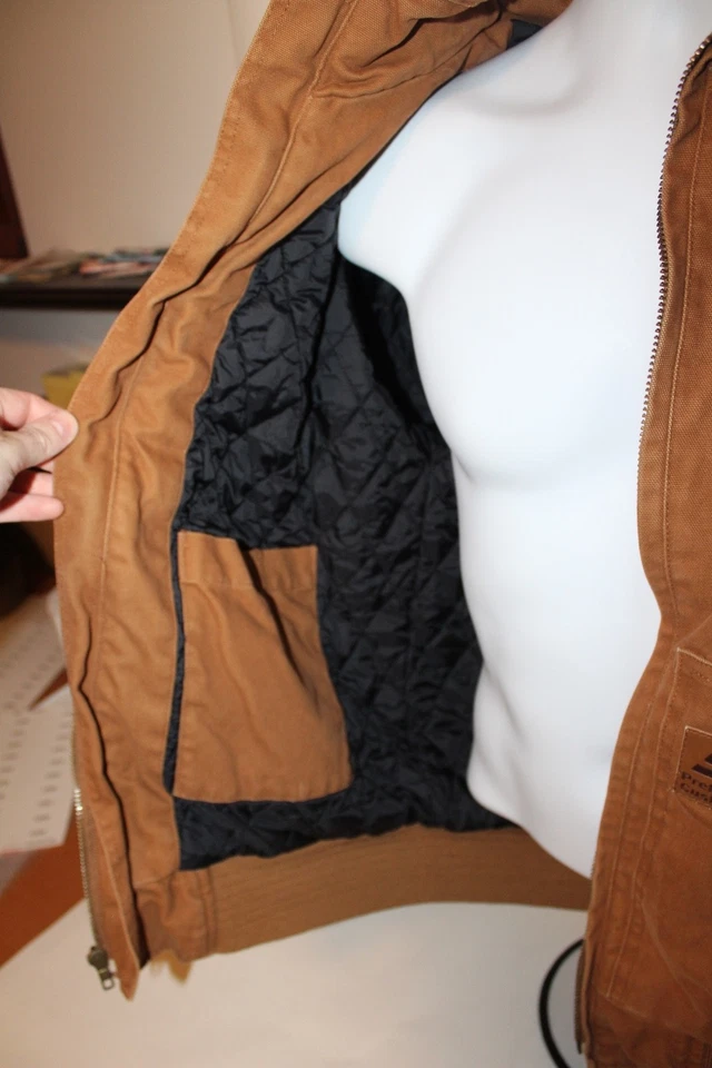 Herramientas a presión para hombre M cremallera completa lona tareas ropa de trabajo chaqueta acolchada forrada 2006 RA Foto 3 de 4