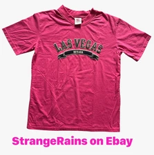 Las Vegas Nevada MEDIUM T-Shirt w/ Stitched on Graphic - PINK