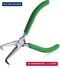SPEEDWOX Mini Bent Needle Nose Pliers With Teeth 5" 45-Degree Bent Long Nose Pli