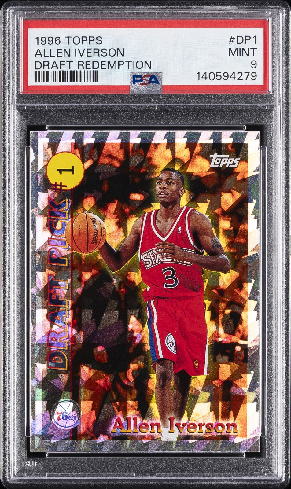 1996 TOPPS DRAFT REDEMPTION #DP1 ALLEN IVERSON PSA 9