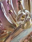 Pink & Yellow Blown Glass Butterfly Ornament Suncatcher Iridescent Gold Accents — photo 4
