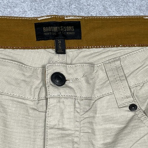 Brothers Sons Pants Mens 36x34 Utility Pocket Ripstop Khaki Hiking Gusset Gorp - Picture 7 of 18