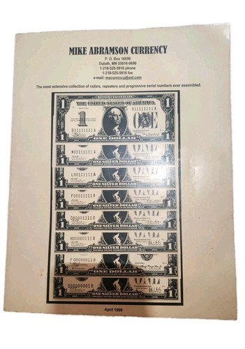 Abramson US Currency Catalog 1999 radars repeaters progressive Low Fancy Serial
