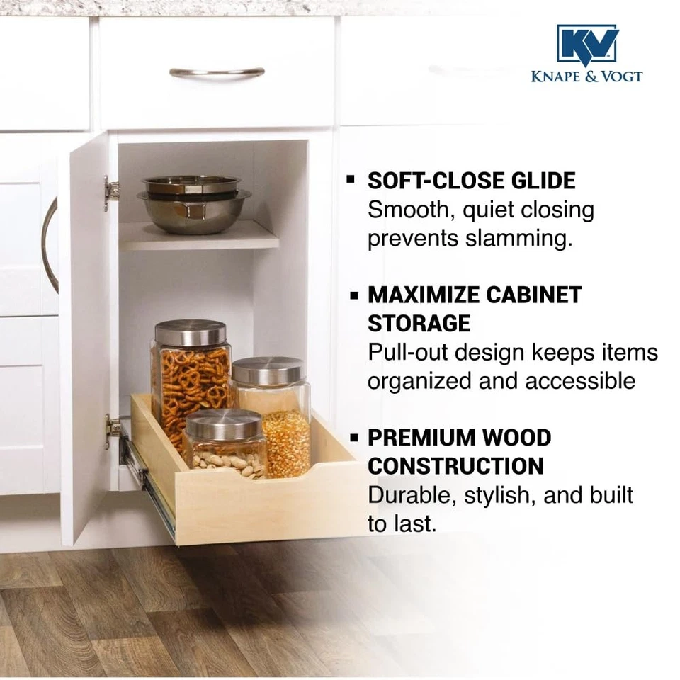 RS-WMUB-11-WD 5 pulgadas H x 12 pulgadas. W 22 in. Cajón de madera D cierre suave extraíble... Foto 4 de 4