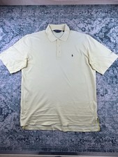 Polo Golf Ralph Lauren Mens XL Polo Shirt Yellow Pima Cotton Saucon Valley Golf