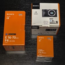 Sony Alpha A6000 24.3MP Digital Camera with 2 high end lenses MINT ZEISS BOXED