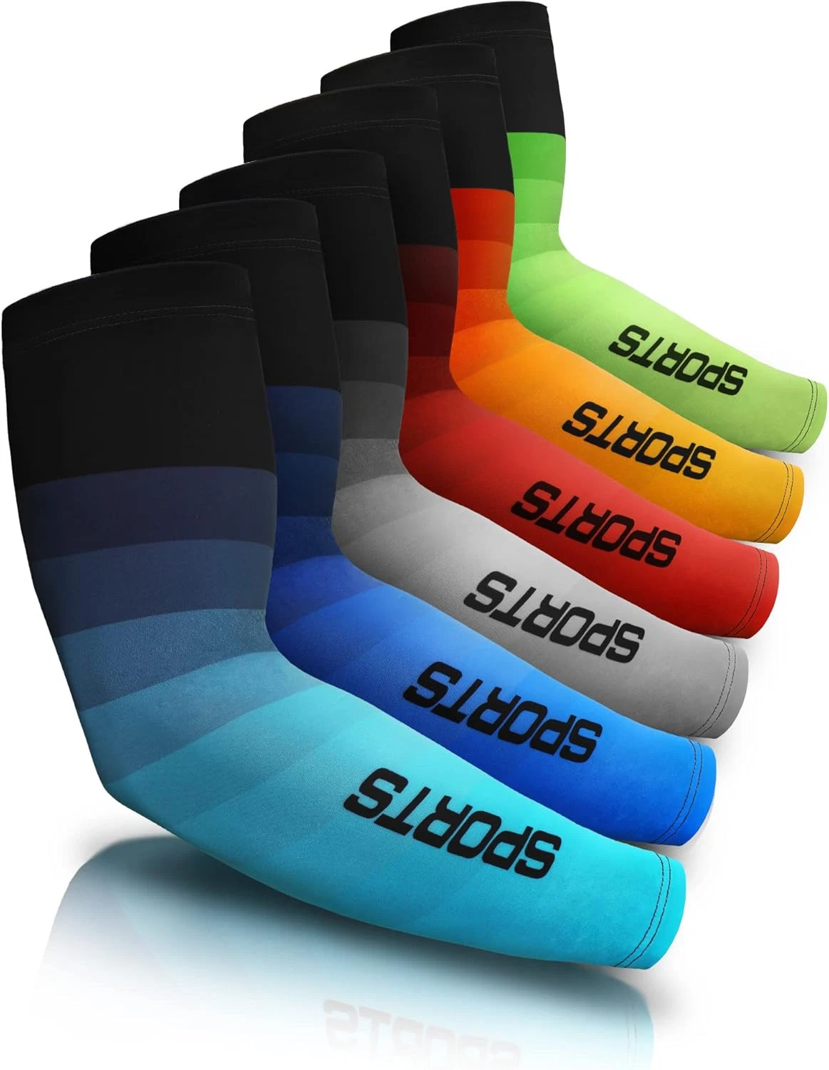 6 Pairs UV Sun Protection Arm Sleeves Cooling Ice Silk Warmers for Men & Women