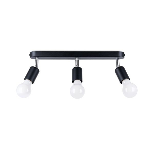 Plafonnier acier noir E27 à 3 lumières pour sublimer votre intérieur