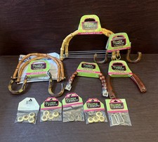 Purse n-alize it! Bamboo Plastic Handbag Handles Wood Jute Natural Hardware Lot
