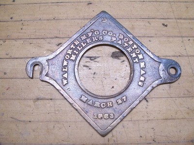 Vintage Walworth Mfg Co. Boston Mass 1883 Tool Brass Name Plate Advertising Sign