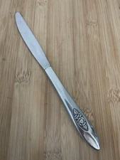 SPRING VALLEY Oneida 1881 Rogers Stainless Black Rose HOLLOW DINNER KNIFE 9.25"
