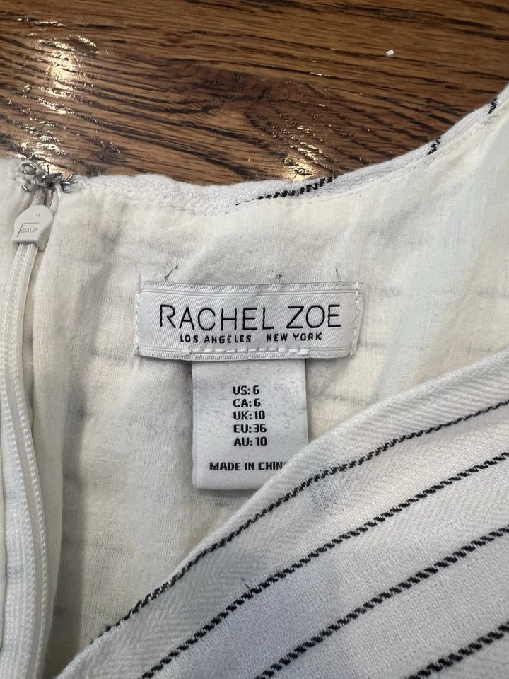 Mono RACHEL ZOE Marfil Rayas Lino Algodón MUJER TALLA 6 Foto 2 de 3