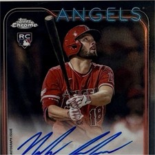 Topps 2024 Chrome Rookie Autographs Nolan Schanuel RA-NS Angels MLB Baseball