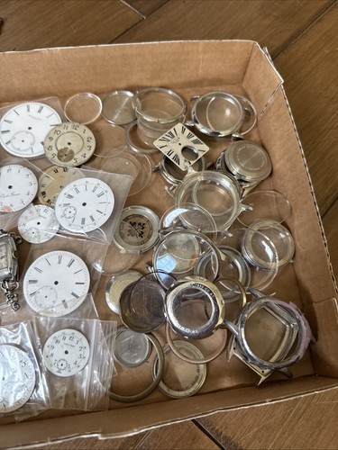 Großes Taschenuhr Zifferblatt Konvolut und Gehäuse (Elgin, Waltham usw.) - Bild 3 von 10
