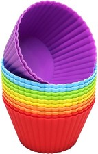 Extra Large Silicone Cupcake Muffin Cups 12 Pack, 3.54 Inch Muffin Liners, Reusa