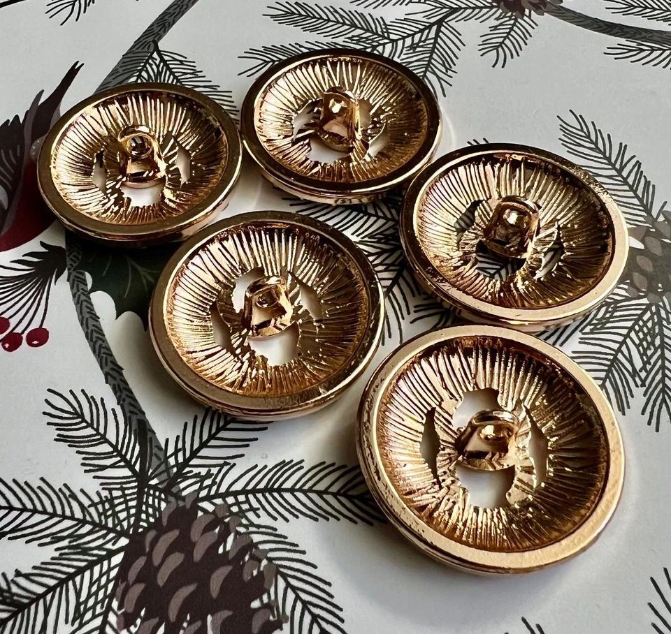 Gold Ø 23mm Gestempelt Chanel CC Ersatzknöpfe Set 5 Knöpfe Metall Knöpfe - Bild 3 von 4