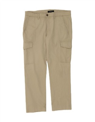REDWOOD Mens Straight Cargo Trousers W33 L28  Beige Cotton DA23