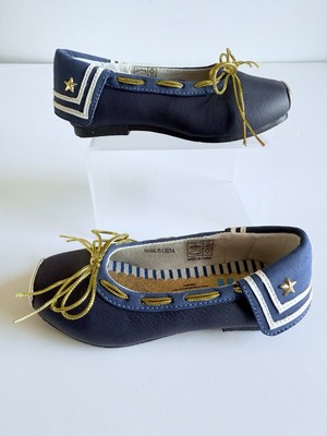 Vincent Svea Navy Blue Leather Shoes Toddler Girl Size 8 / EU 24 With Box