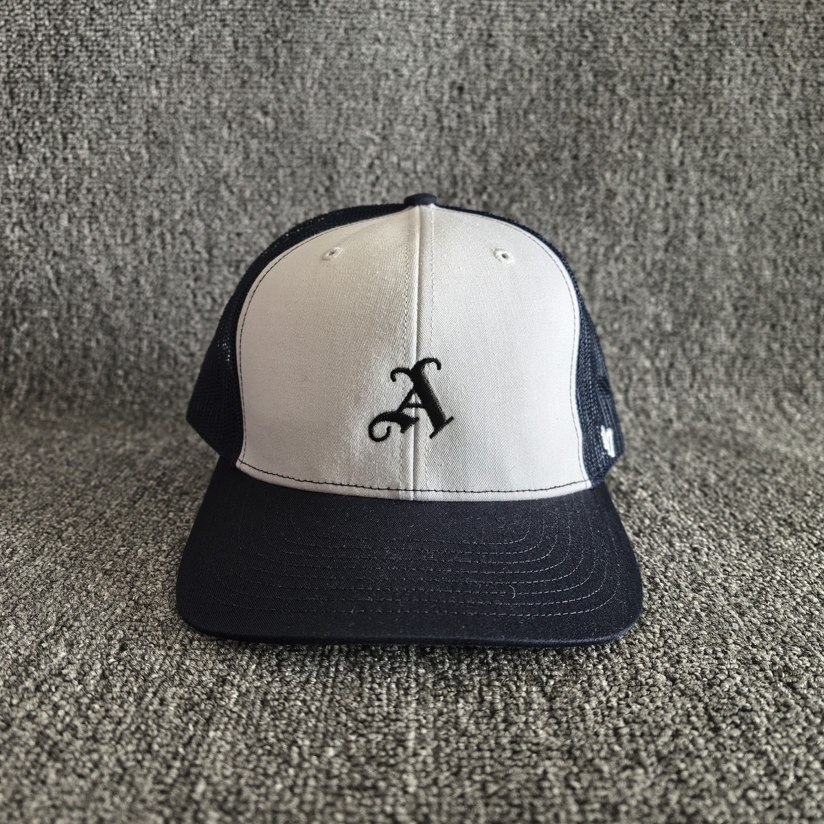 '47 Brand 'A' Logo Trucker Hat Navy Blue White Snapback Cap OSFA