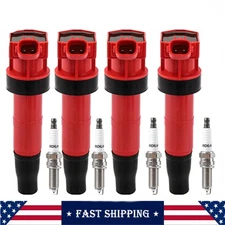 Pack of 4 Spark Plug and Ignition Coil Set for 2011-2013 Kia Sorento 2.4L UF611