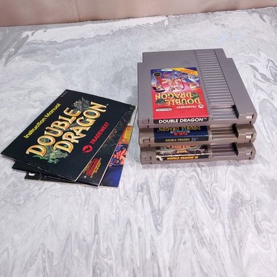 Double Dragon Set 1 2 3 NES Cart Game for Nintendo With Manual Working REPAIRED*