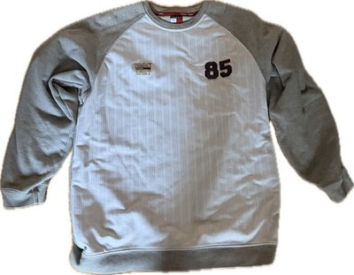 Tommy Hilfiger Men's White Fleece Crew Neck Sweatshirt Logo Youth XL