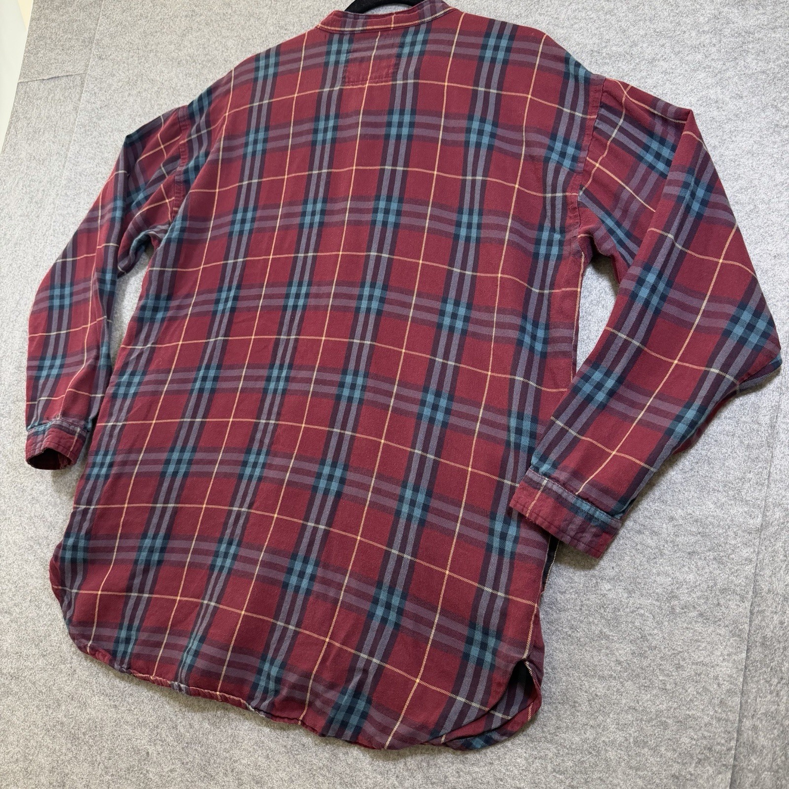 Vintage L.L.Bean Shirt Jacket Womens M Plaid Band Collar Organic Cotton Tencel thumbnail 13