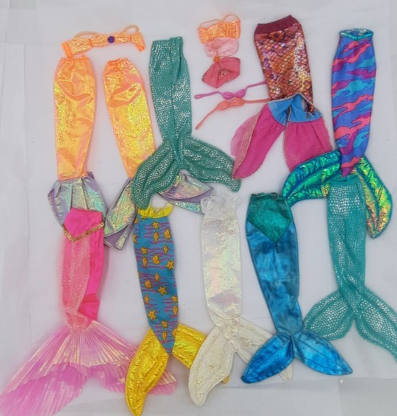 Lot Of 10 Tails & 6 Bra Tops Mattel/disney