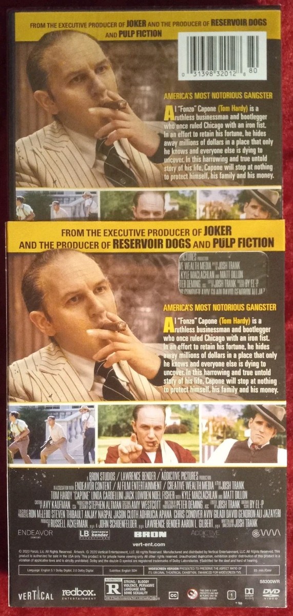 Capone (DVD, 2020) New Sealed With Slipcover Tom Hardy Lawrence