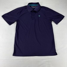 Ariat AriatTEK Performance Polo Shirt Purple Teal Logo Mens Small Short Sleeve