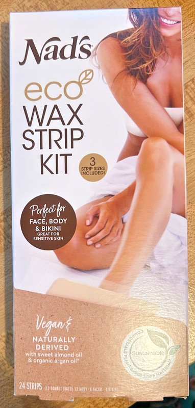 New Nad's Eco Wax Strip Kit 24CT- Women Body Face & Bikini Waxing Vegan
