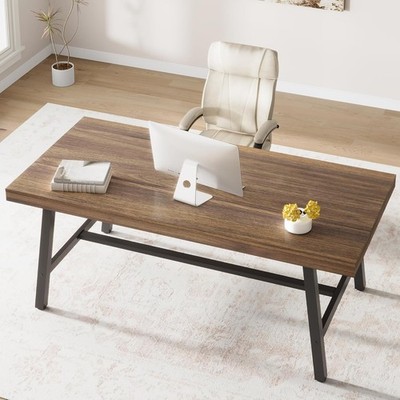 71'' Industrial Computer Desk Long Large Executive Study Home Office Desk Wood