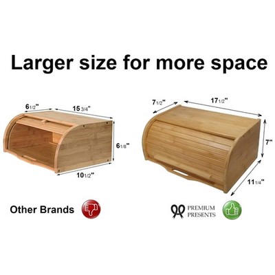 Wooden Bread Box Kitchen Organizer