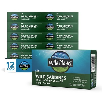 Wild Planet Sardines in Extra Virgin 4.4 Ounce (Pack of 12), 4.4-Ounce