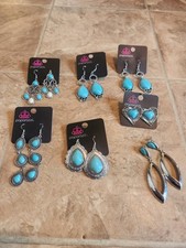 7 Piece Lot Paparazzi Jewelry Turquoise Earrings NEW