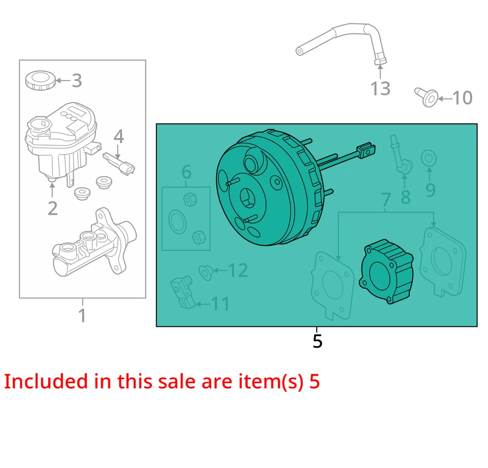 Ford Explorer Power Brake Booster 2013 fabricante de equipamento original 104K milhas - LKQ409129732 - Imagem 4 de 4