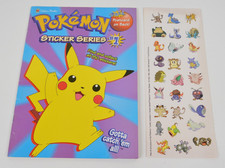 1999 Pokemon Sticker Series 1 Activity Coloring Book w/ Sheet Golden Books