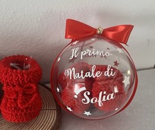 Pallina di Natale con scarpette all'uncinetto,primo Natale,regalo personalizzato