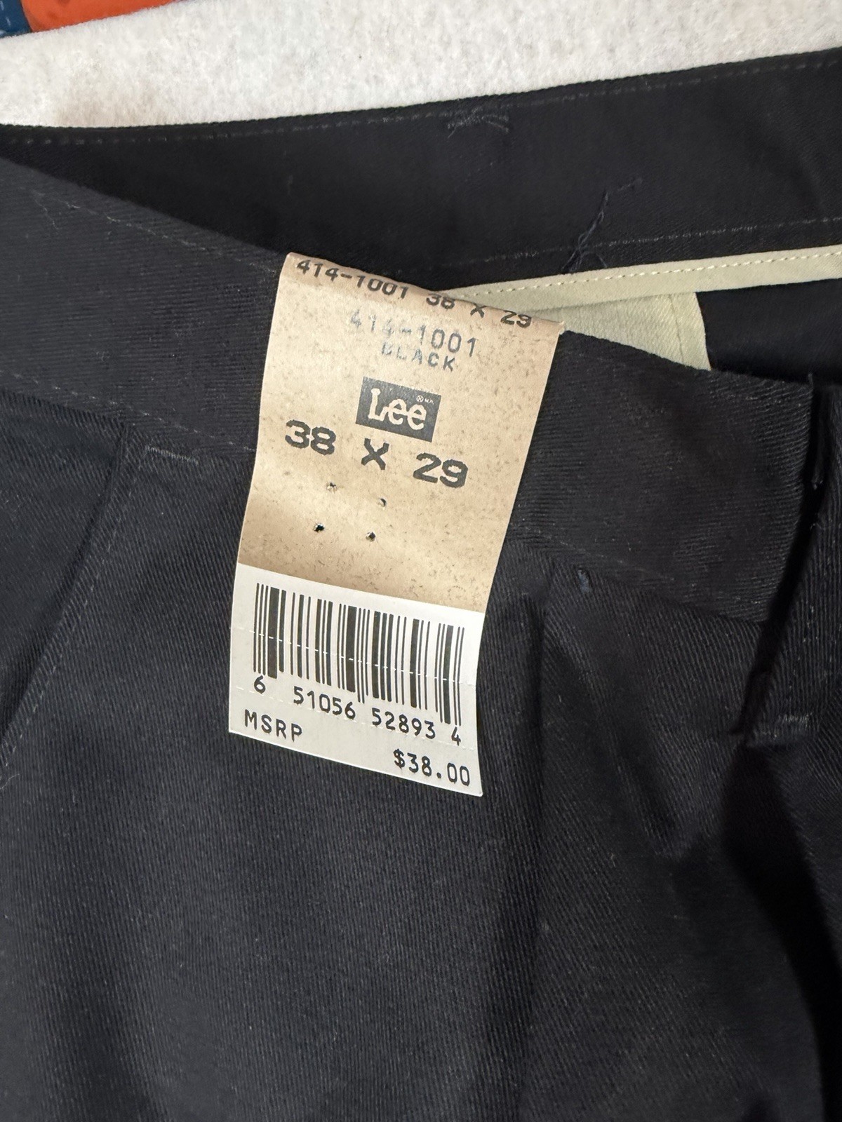 NWT Lee black trousers, Size 38x29 414-1001 Relaxed Fit Dress / Work Pants thumbnail 3