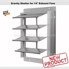 Gravity Shutter for 14" Exhaust Fans Wall Mount Backdraft Damper Aluminum Blades