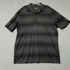 Greg Norman Play Dry Golf Polo Shirt Mens Size XL Black  Gray Comfortable