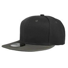 Gelante Snapback Hats for Men - Flat Bill Brim One Size Black/Dark Grey