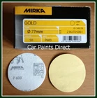 50 Mirka Gold 3" 77mm Sanding Discs P600 Grit (Velcr No Holes)