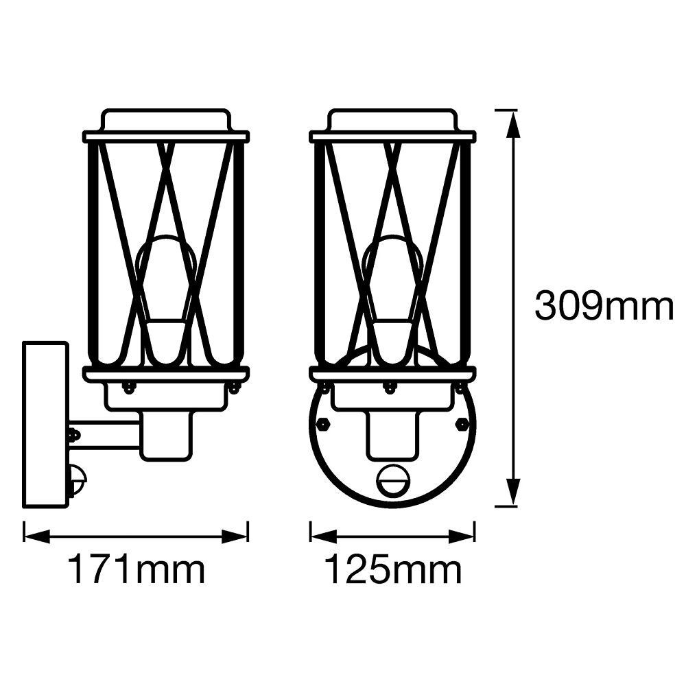 OSRAM Endura Classic Cage Up Sensor LED Wandaußenleuchte schwarz 